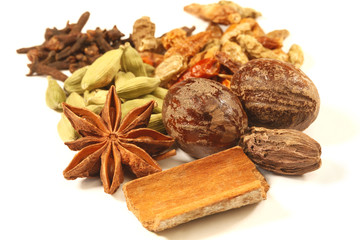 Variety of raw Indian Spices