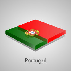 European flags set (glossy bricks) - Portugal