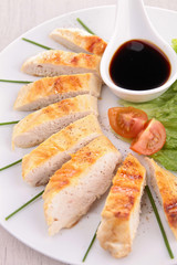 grilled meat and sauce