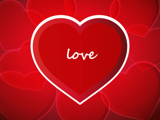 Vector background made of red heart