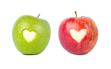 roter und grüner Apfel