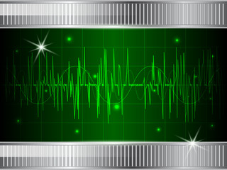 Oscilloscope display vector illustration