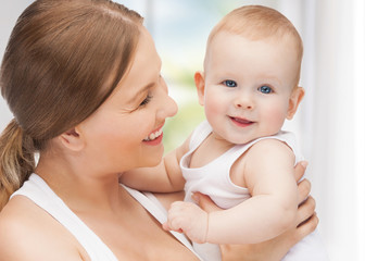 happy mother with adorable baby