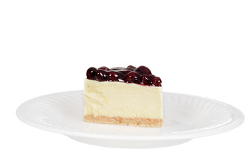 blueberry cheesecake on a plate