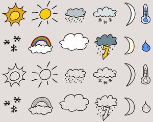 Weather symbols set