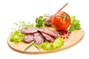 Fresh ripe salami