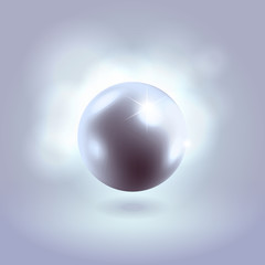 Blue glowing gorgeous pearl ball