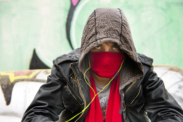 Hooded figure