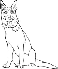 german shepherd dog cartoon for coloring
