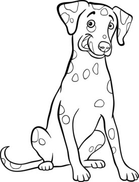 Dalmatian Dog Cartoon For Coloring Book