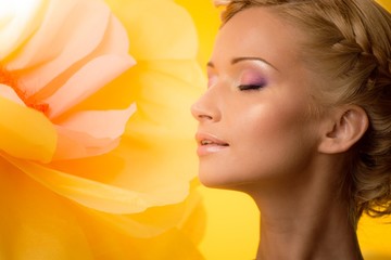 Fototapeta premium Beautiful young blond woman