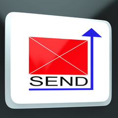 Send Mail Button Showing Online Correspondence