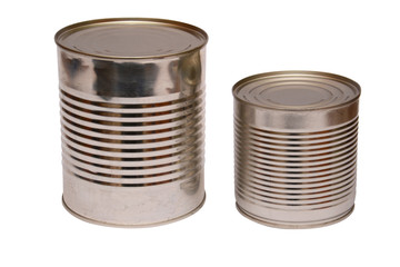Isolated tin can on a white background