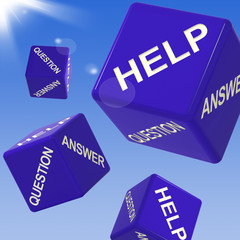 Obraz premium Help Dice Flying Shows Assistance And Advice