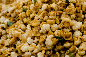 Deep fried pork skin snacks