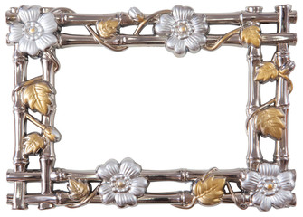 flower silver and gold frame