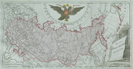 Naklejka premium Russia old map