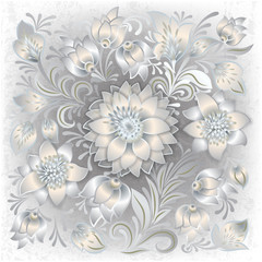Fototapeta na wymiar abstract grunge background with floral ornament