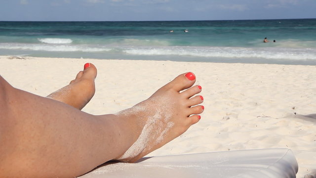 Beach feet. Tulum, Mexico.