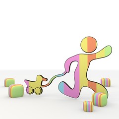 Fototapeta premium comic childish style cute play 3d icon