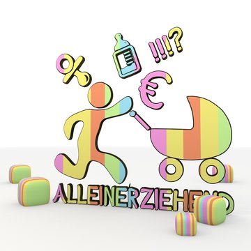 stressed alleinerziehend  comic style baby (german) icon