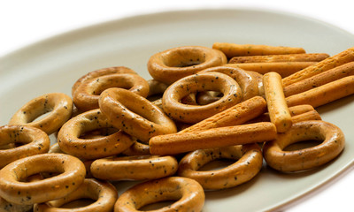 Drying with poppy seeds and bread sticks