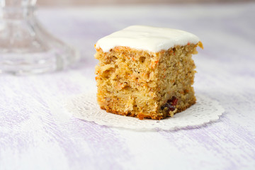 Carrot, apple, cranberry and banana cake