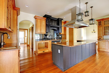New construction luxury home interior kitchen.