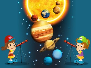 Le système solaire - voie lactée - astronomie pour les enfants