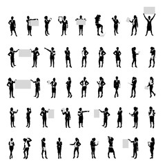 business women people silhouette set