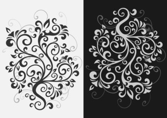 Floral illustration - two variants.