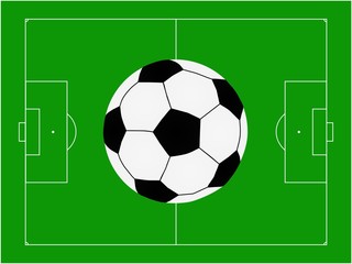 football over pitch illustration