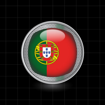 Fototapeta Metallbutton Flagge Portugal