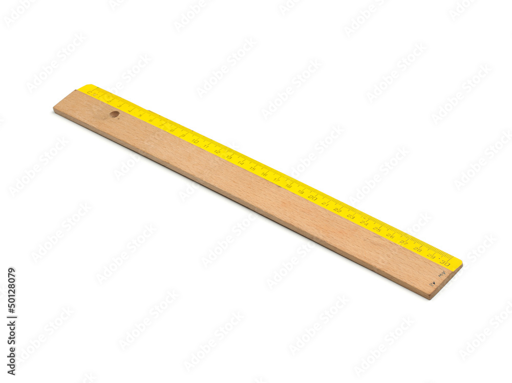 Wall mural Wooden school ruler, centimeter scale