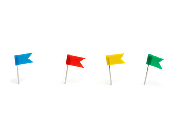 Colorful flag push pins