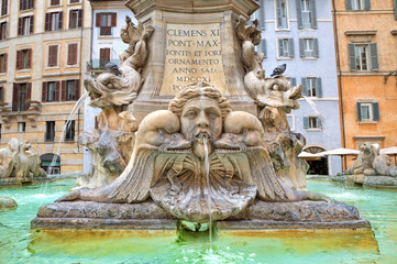 Fountain of Pantheon. Rome, Italy.