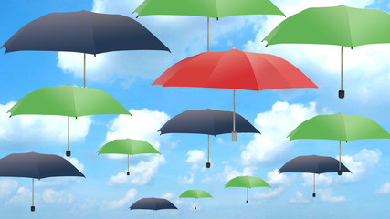 Flying umbrellas