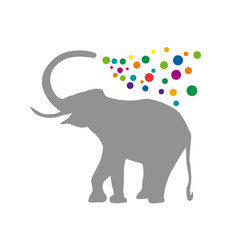 Vector Happy Logo elephant