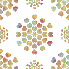 Colorful floral seamless over white background