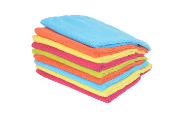 Stack of different microfiber napkins isolated - 50130699