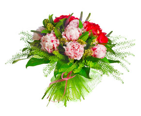 bouquet of paeonia, veronica, eremurus, godetia