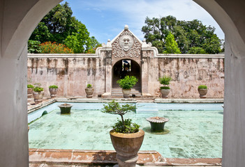 Ancient pool at Taman Sari water castle ,  Java, Indonesia.