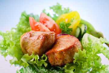 Roasted meat with vegetables