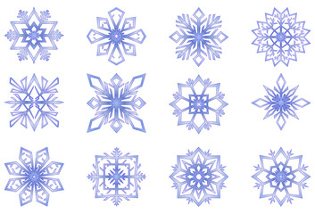 Fototapeta na wymiar set of snowflakes
