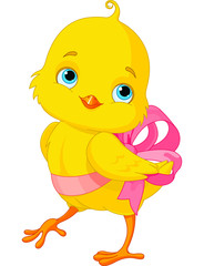 Chick with bow