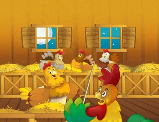 Peel and stick wall murals Boerderij The life on the farm - illustration for the children
