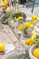 Rustic garden table setting