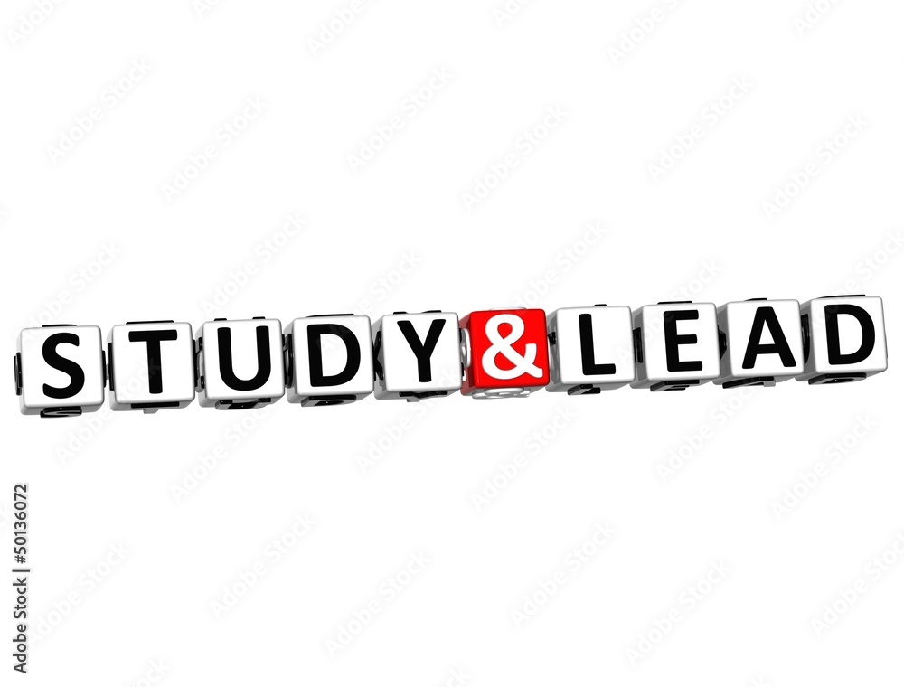 Poster 3d study and lead button click here block text