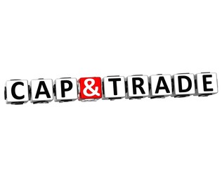 3D Cap And Trade Button Click Here Block Text