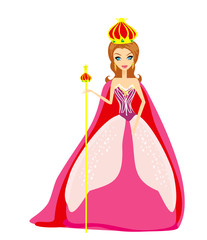 A vector illustration of cartoon queen